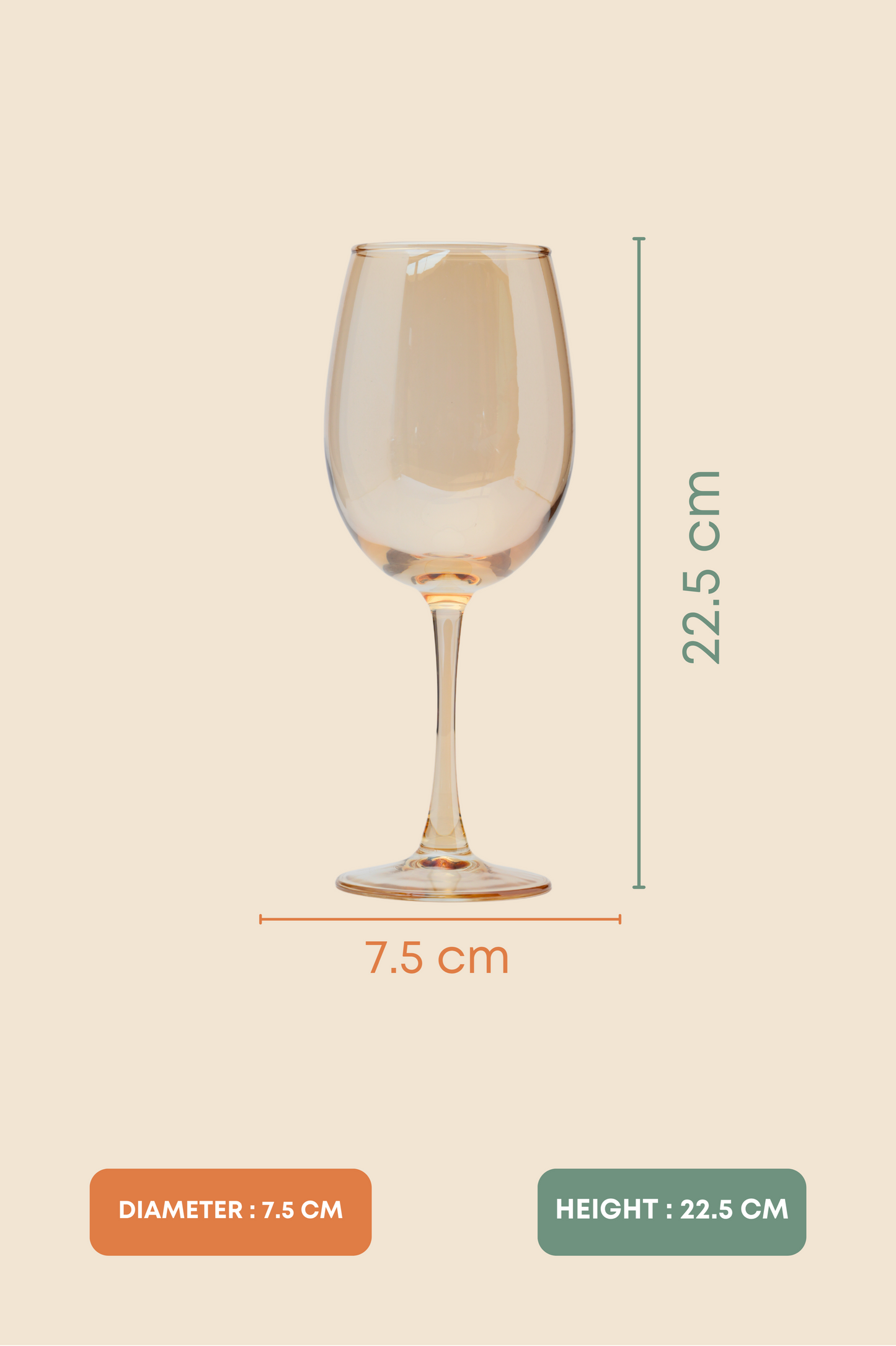 Amber Halo Wine Glass Set of 6 (465ml)