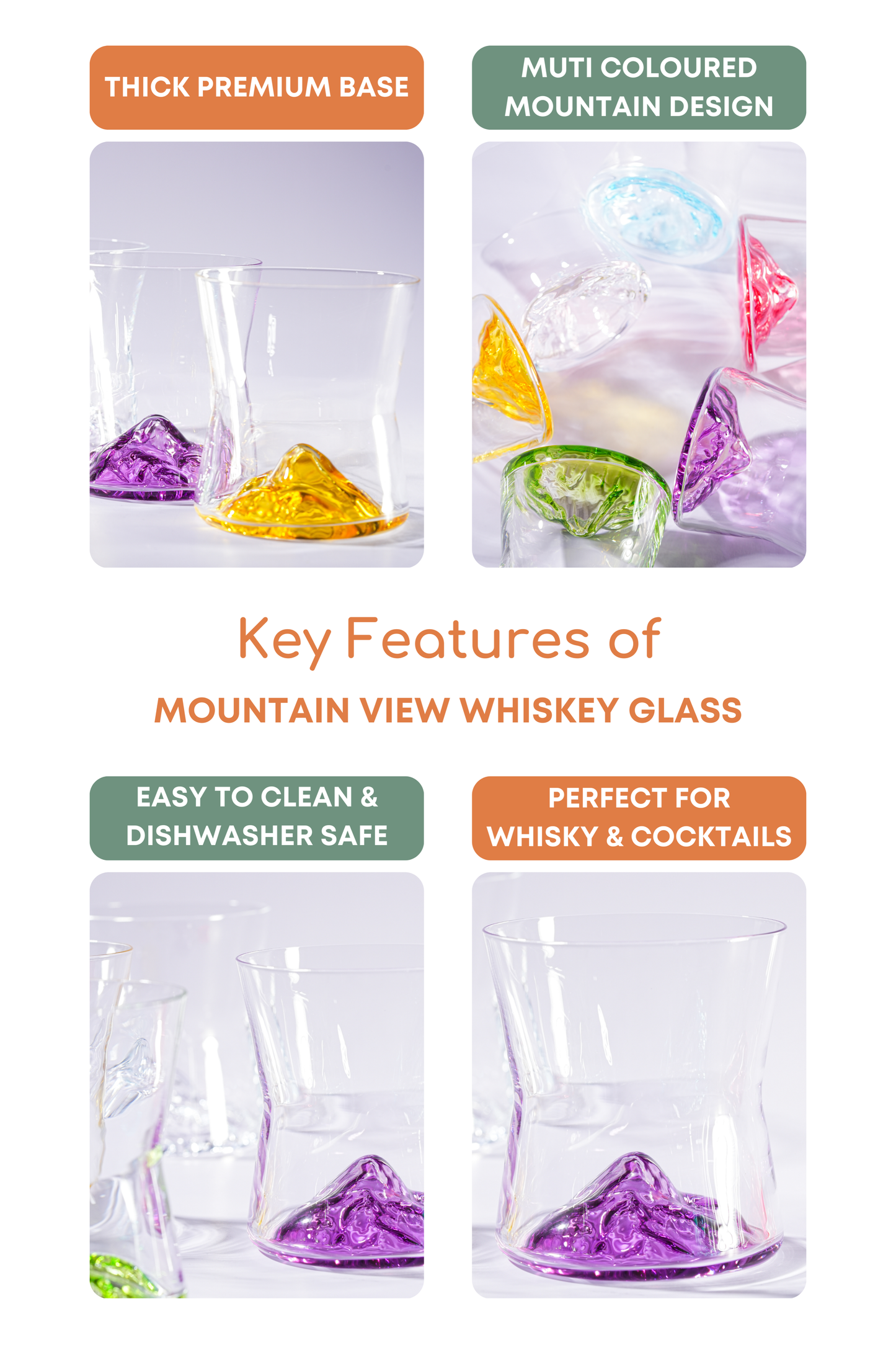 Mountain View Whiskey Glass Set of 6 (250ml)