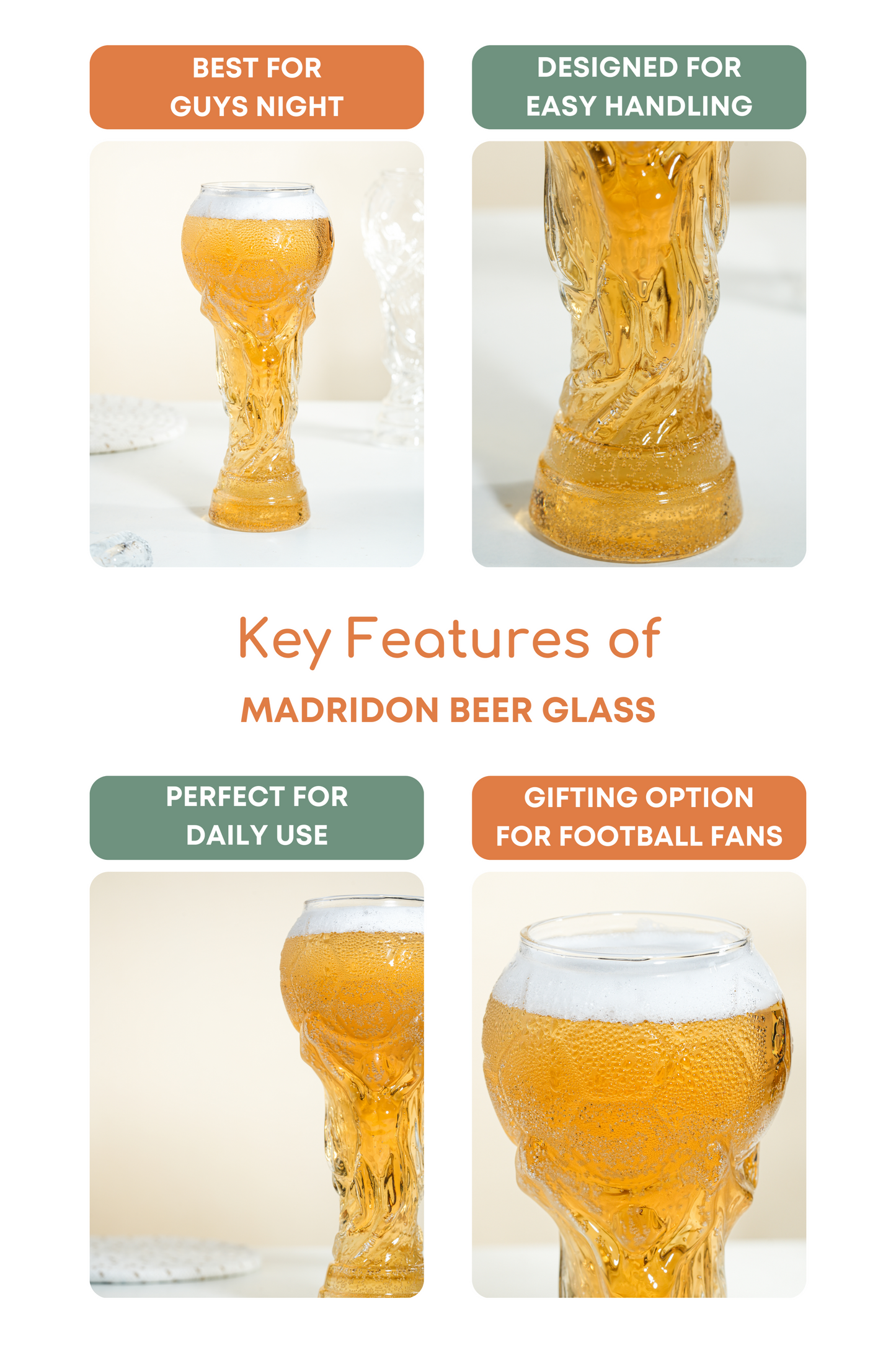 Madridon Beer Glass Set of 2 (480ml)