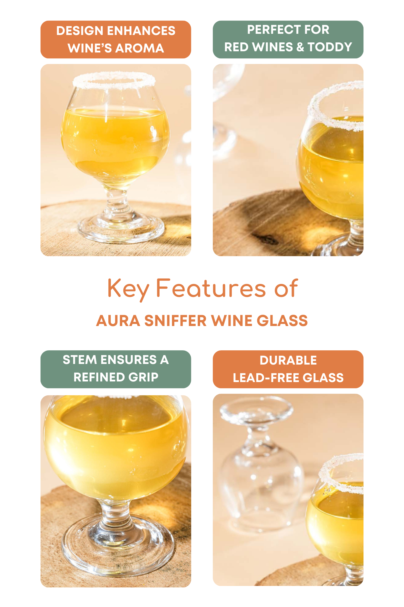 Aura Sniffer Wine Glass Set of 6 (170ml)
