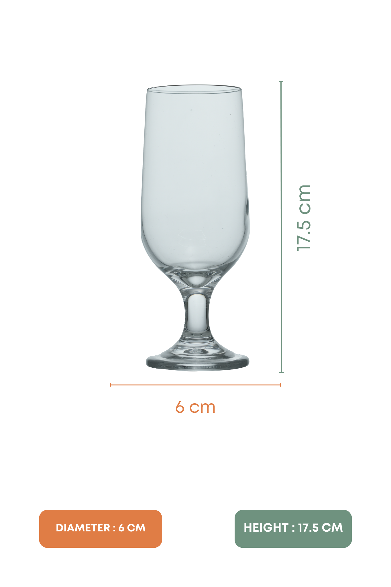 Golden Pour Beer Glass Set of 6 (350ml)