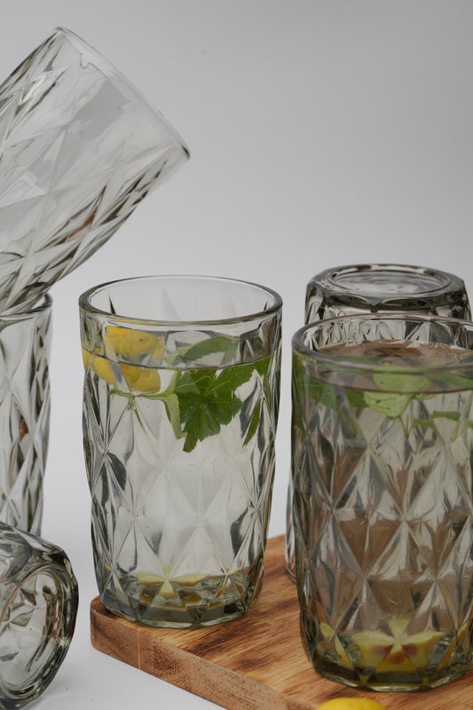 Grace Obsidian Smoke Glass Set of 6 (400ml)