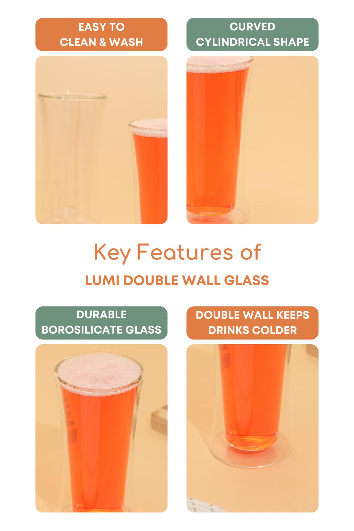 Lumi Double Wall Glass Set of 2 (325ml)