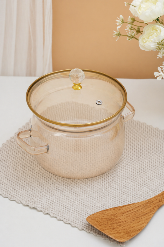 Ambero Borosilicate Glass Kadhai / Pot (2 Litre)