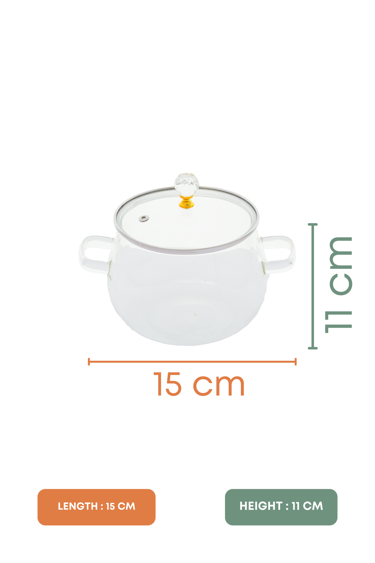 Clerio Borosilicate Glass Kadhai / Pot (2 Litre)
