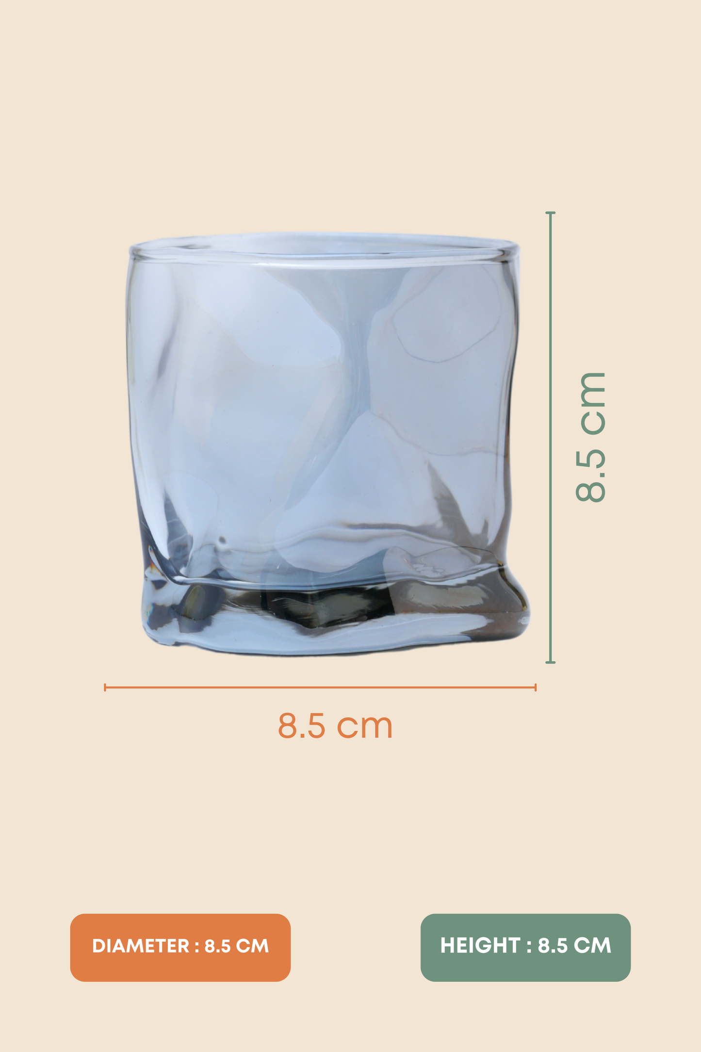 Sculpted Smoke Wave Whiskey Glass Set of 6 (300ml)