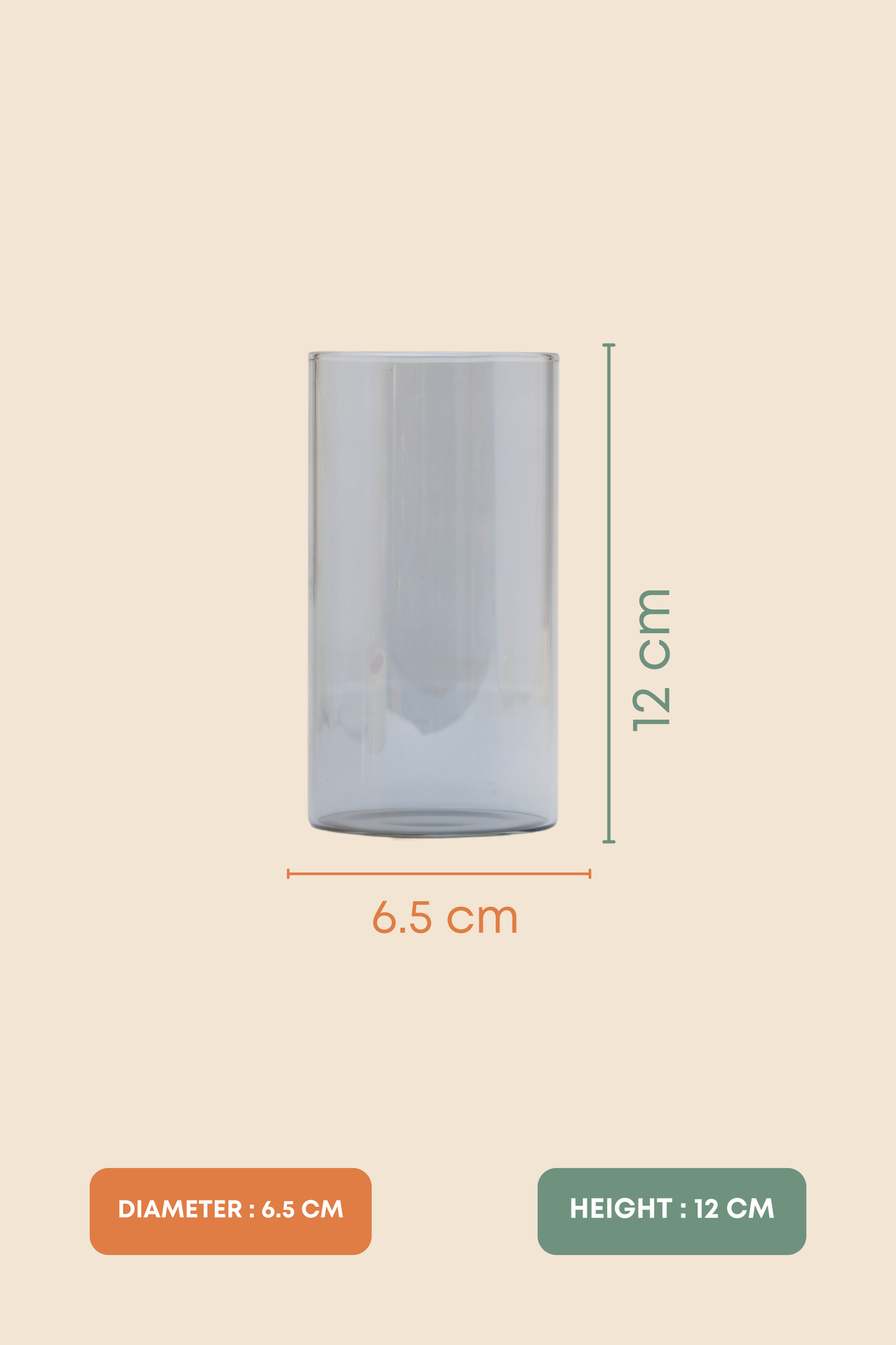 Smoke Clarity Borosilicate Glass Set of 6 (320ml)