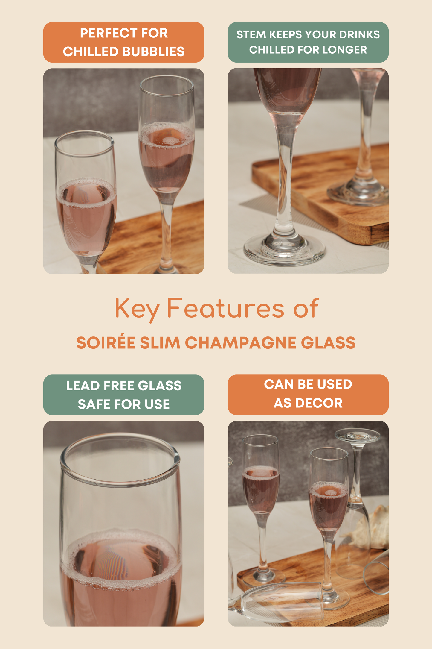 Soirée Slim Champagne Glass Set of 6 (170ml)