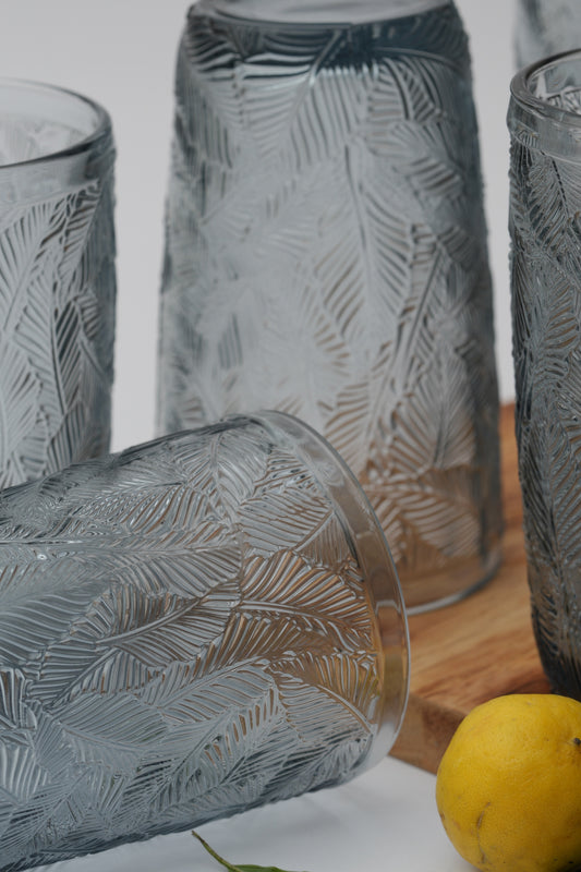 Tropical Blue Palm Glass Set of 6 (380ml)