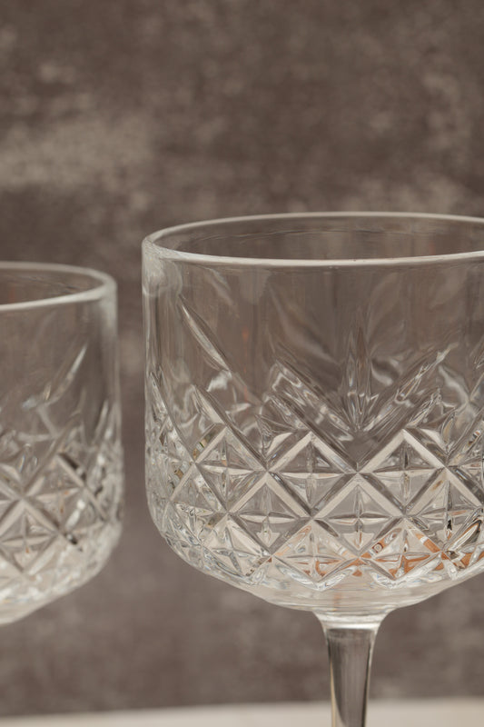 Vintage Cut Crystal Wine Glass Set of 4 (500ml)