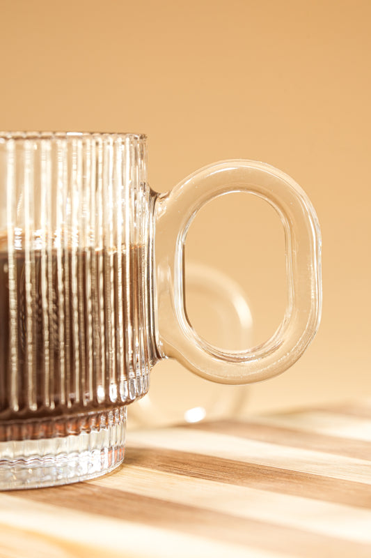 Ridge Loop Glass Mug Set of 6 (156ml)