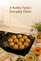 Cast Iron 12 Pit/Cup Kuzhi Paniyaram/Paddu Pan/Appe Maker 31 cm, Pre-seasoned, 100% Pure, Toxin-free, Gas & Induction