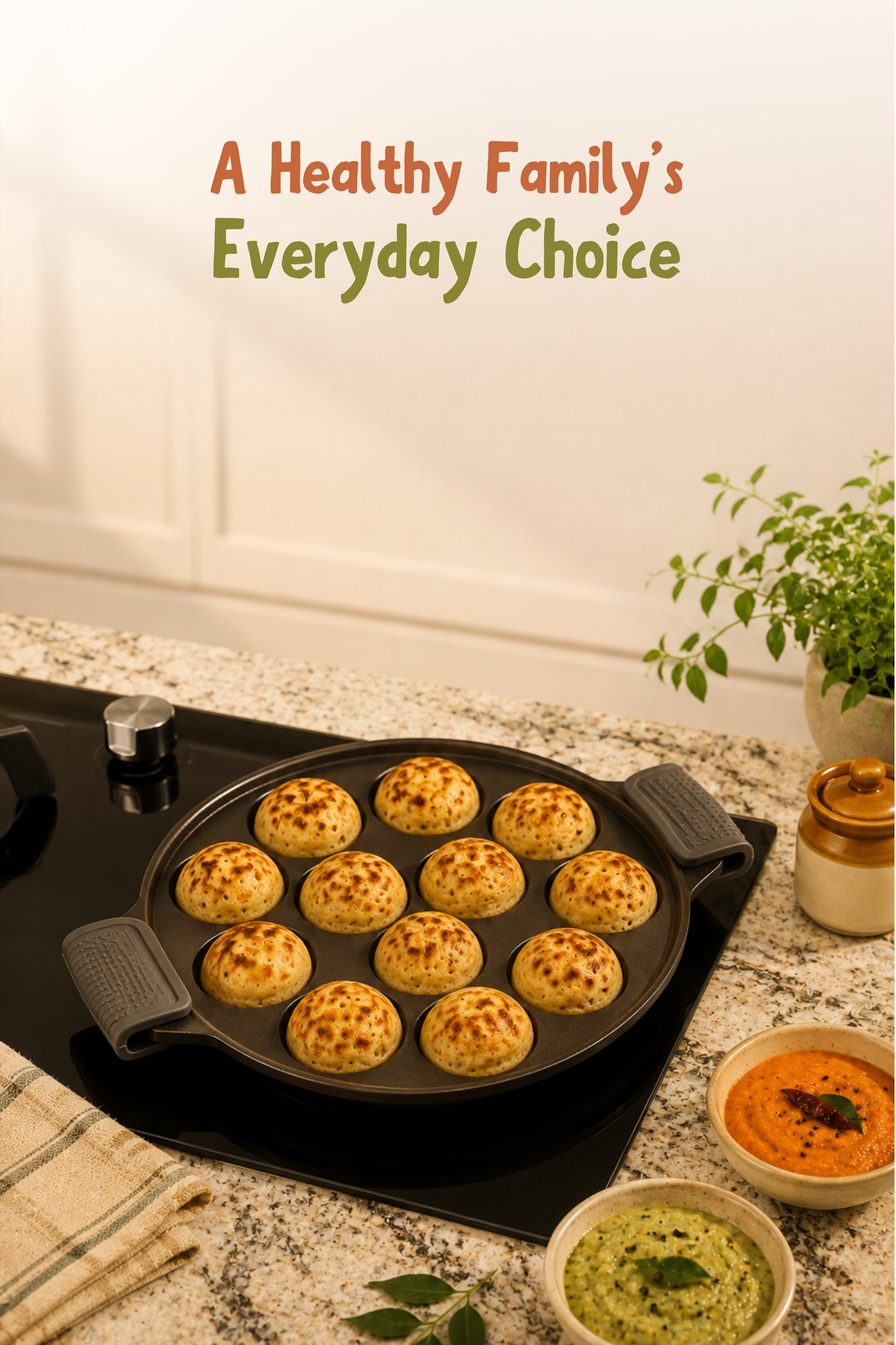 Cast Iron 12 Pit/Cup Kuzhi Paniyaram/Paddu Pan/Appe Maker 31 cm, Pre-seasoned, 100% Pure, Toxin-free, Gas & Induction