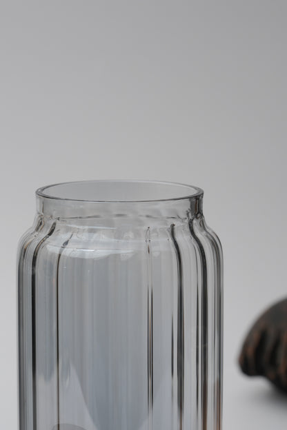 Aldo Glass Tumbler with Wooden Lid & Glass Straw Set of 2 (540ml)