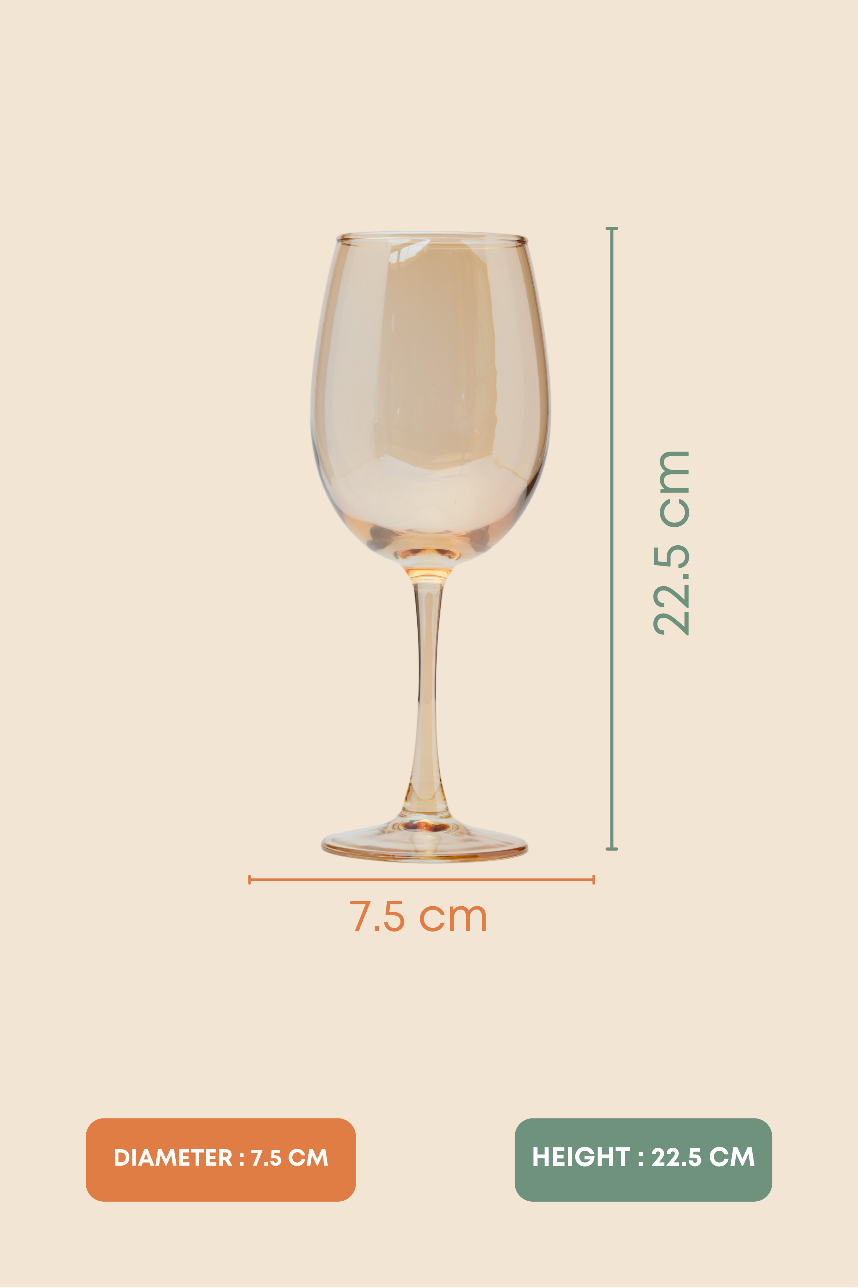 Amber Halo Wine Glass Set of 6 (465ml)