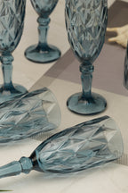 Blue Rose Goblet Wine Glass Set of 6 (165ml)