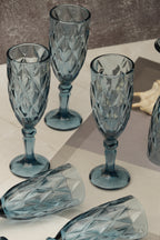 Blue Rose Goblet Wine Glass Set of 6 (165ml)