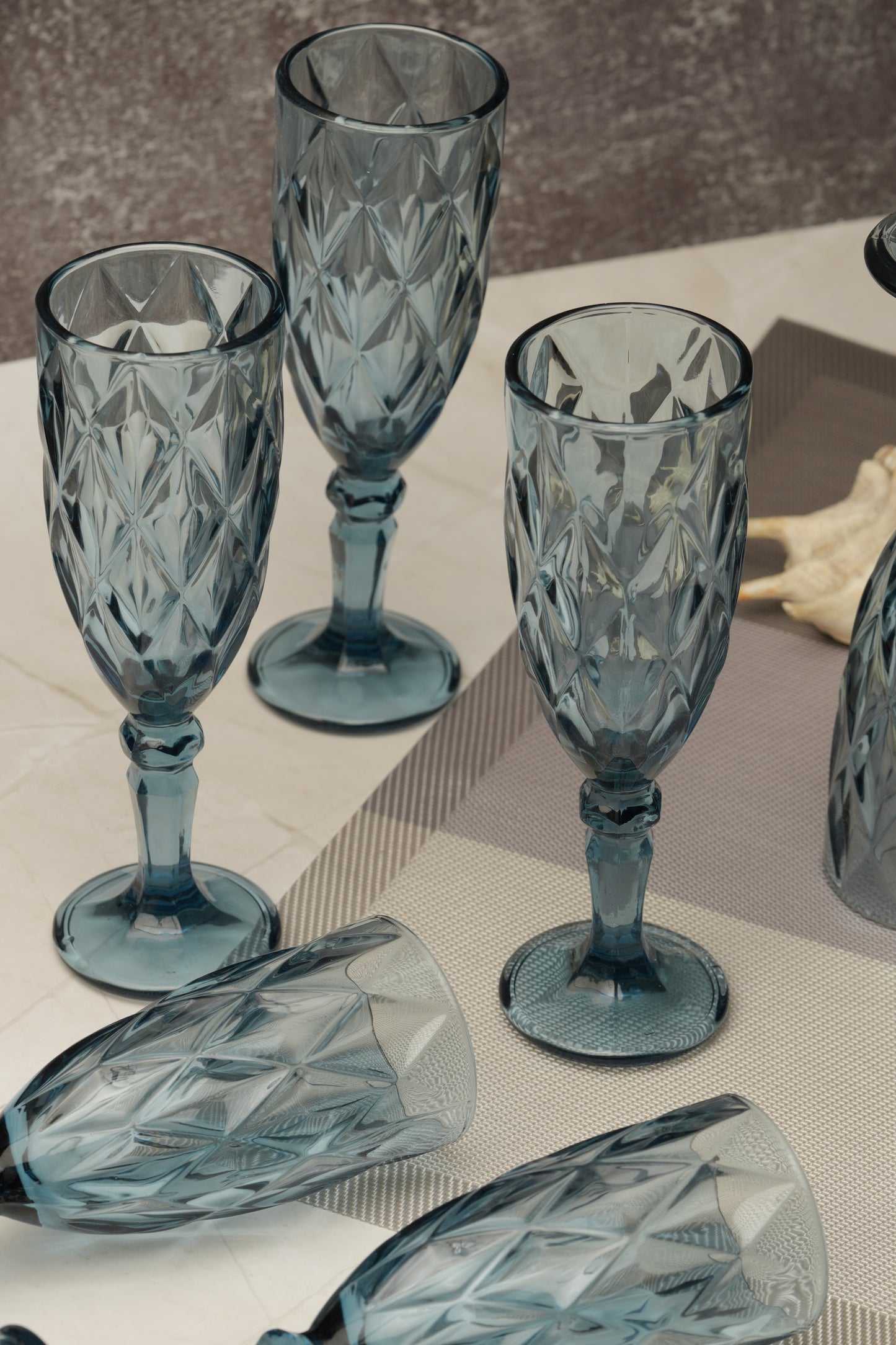 Blue Rose Goblet Wine Glass Set of 6 (165ml)