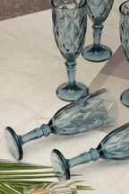 Blue Rose Goblet Wine Glass Set of 6 (165ml)