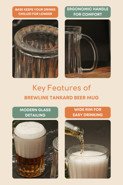 BrewLine Tankard Beer Mug Set of 2 (670ml)