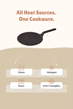 Cast Iron Concave Roti Tawa 22.9cm / 9 inch, Pre-seasoned, Nonstick, 100% Pure, Toxin-free