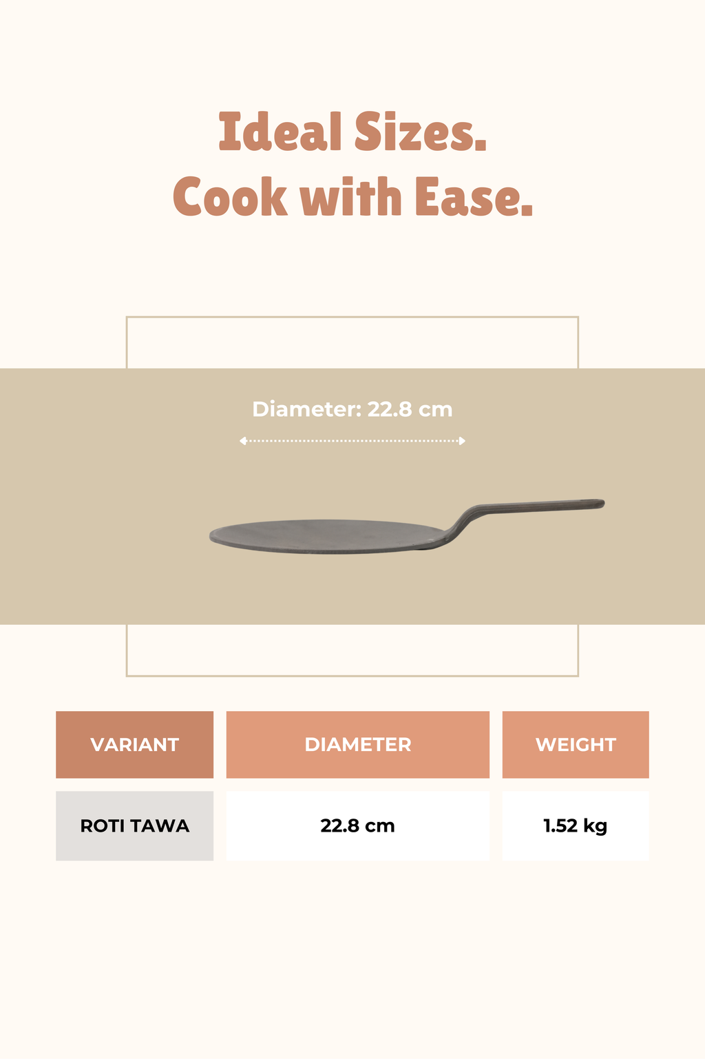 Cast Iron Concave Roti Tawa 22.9cm / 9 inch, Pre-seasoned, Nonstick, 100% Pure, Toxin-free