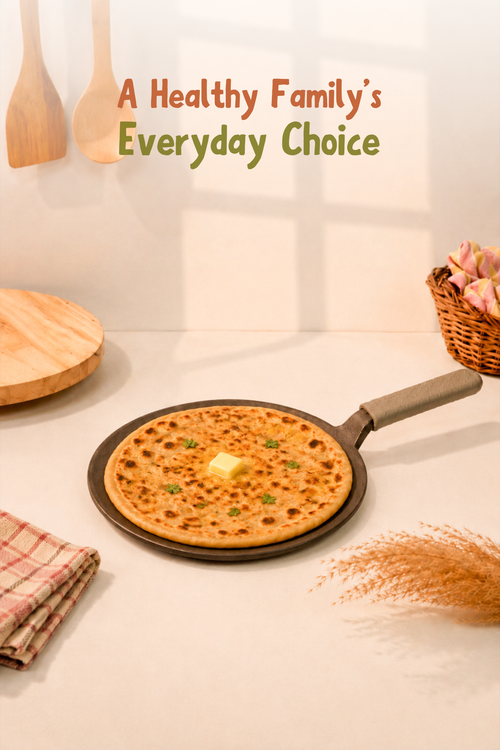 Cast Iron Concave Roti Tawa 22.9cm / 9 inch, Pre-seasoned, Nonstick, 100% Pure, Toxin-free