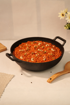 Cast Iron Flat Bottom Kadai 30.48cm / 12 inch (3 ltrs), Pre-seasoned, Naturally Nonstick, 100% Pure, Toxin-free, Gas & Induction