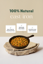 Cast Iron Fry Pan/Skillet 20.32cm / 8 inch (1.2L), Pre-seasoned, Naturally Nonstick, 100% Pure, Toxin-free, Gas & Induction