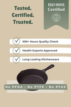 Cast Iron Fry Pan/Skillet 20.32cm / 8 inch (1.2L), Pre-seasoned, Naturally Nonstick, 100% Pure, Toxin-free, Gas & Induction