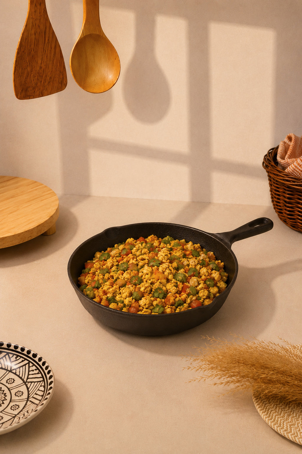 Cast Iron Fry Pan/Skillet 20.32cm / 8 inch (1.2L), Pre-seasoned, Naturally Nonstick, 100% Pure, Toxin-free, Gas & Induction