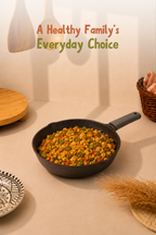 Cast Iron Fry Pan/Skillet 20.32cm / 8 inch (1.2L), Pre-seasoned, Naturally Nonstick, 100% Pure, Toxin-free, Gas & Induction