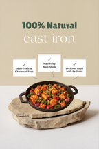 Cast Iron Double Handle Fry Pan/Skillet 25.5cm / 10 inch, Pre-seasoned, Naturally Nonstick, 100% Pure, Toxin-free, Gas & Induction