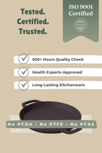 Cast Iron Double Handle Fry Pan/Skillet 25.5cm / 10 inch, Pre-seasoned, Naturally Nonstick, 100% Pure, Toxin-free, Gas & Induction