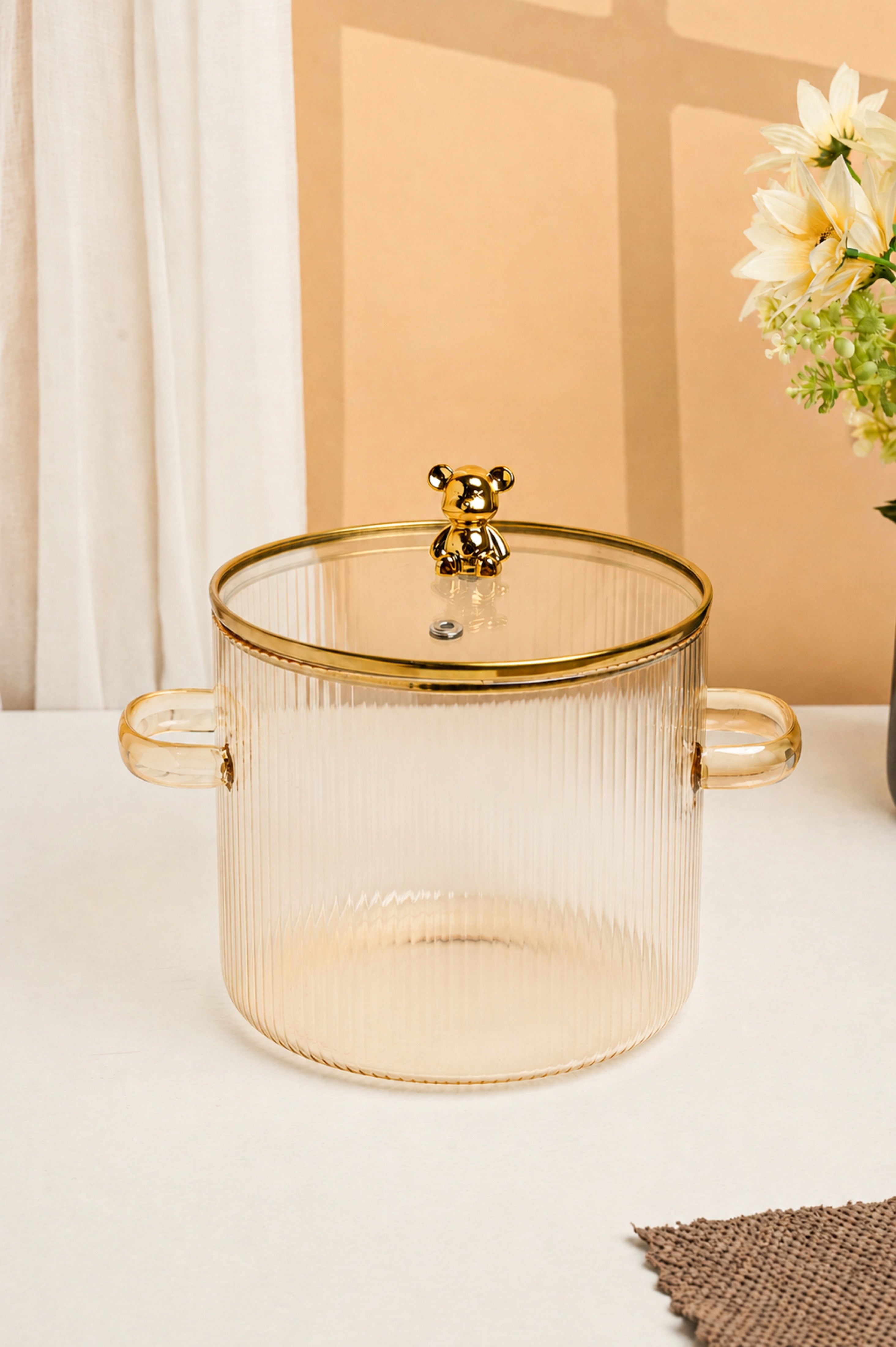 Max Flute Borosilicate Glass Kadhai / Pot 2.5 Litre
