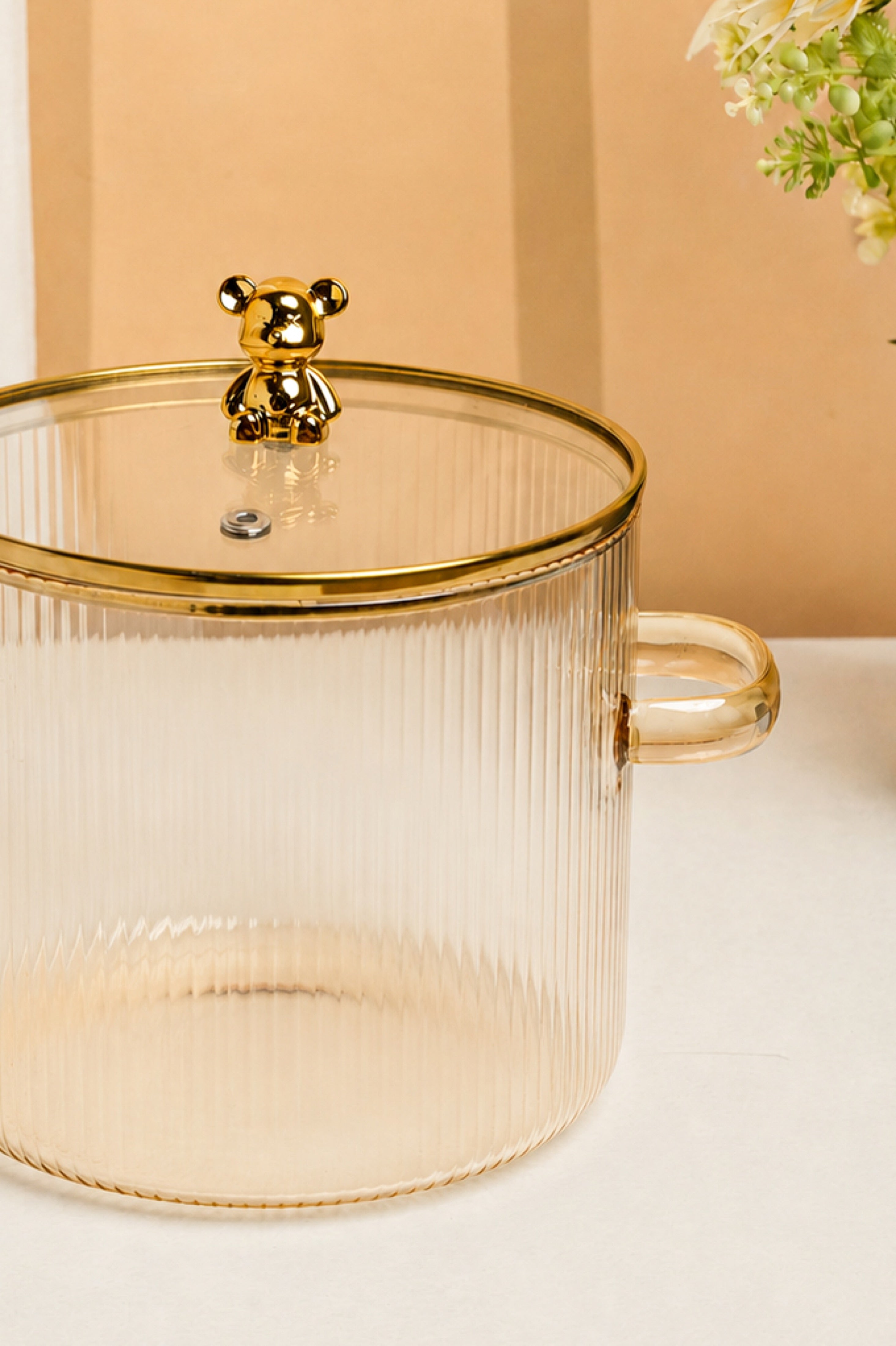 Max Flute Borosilicate Glass Kadhai / Pot 2.5 Litre