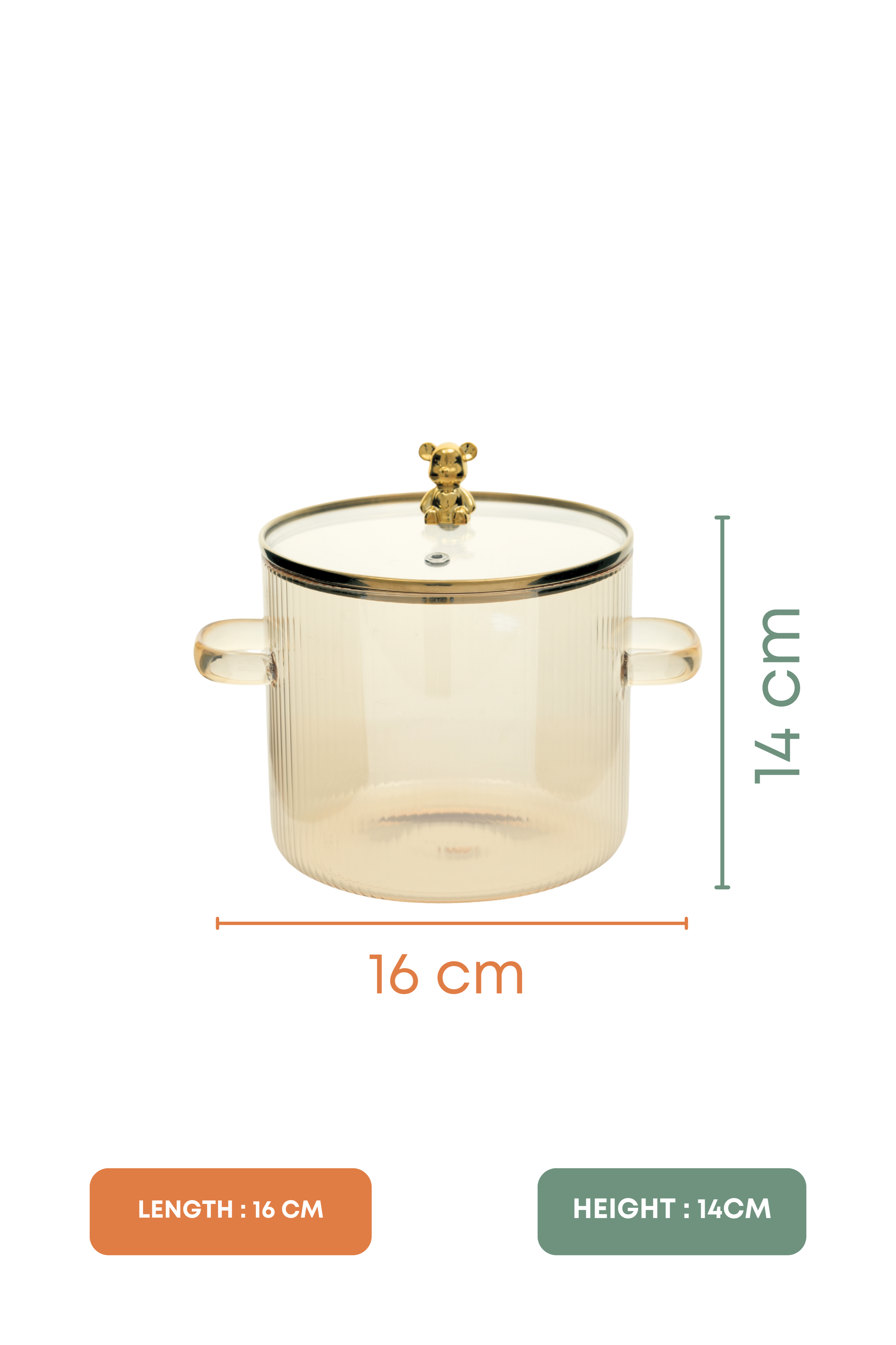 Max Flute Borosilicate Glass Kadhai / Pot 2.5 Litre