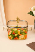 Amber Crown Borosilicate Glass Kadhai / Pot 2 Litre