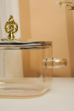 Amber Crown Borosilicate Glass Kadhai / Pot 2 Litre