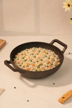 Cast Iron Flat Bottom Kadai 20.5cm / 8 inch (1.4 ltrs), Pre-seasoned, Naturally Nonstick, 100% Pure, Toxin-free, Gas & Induction