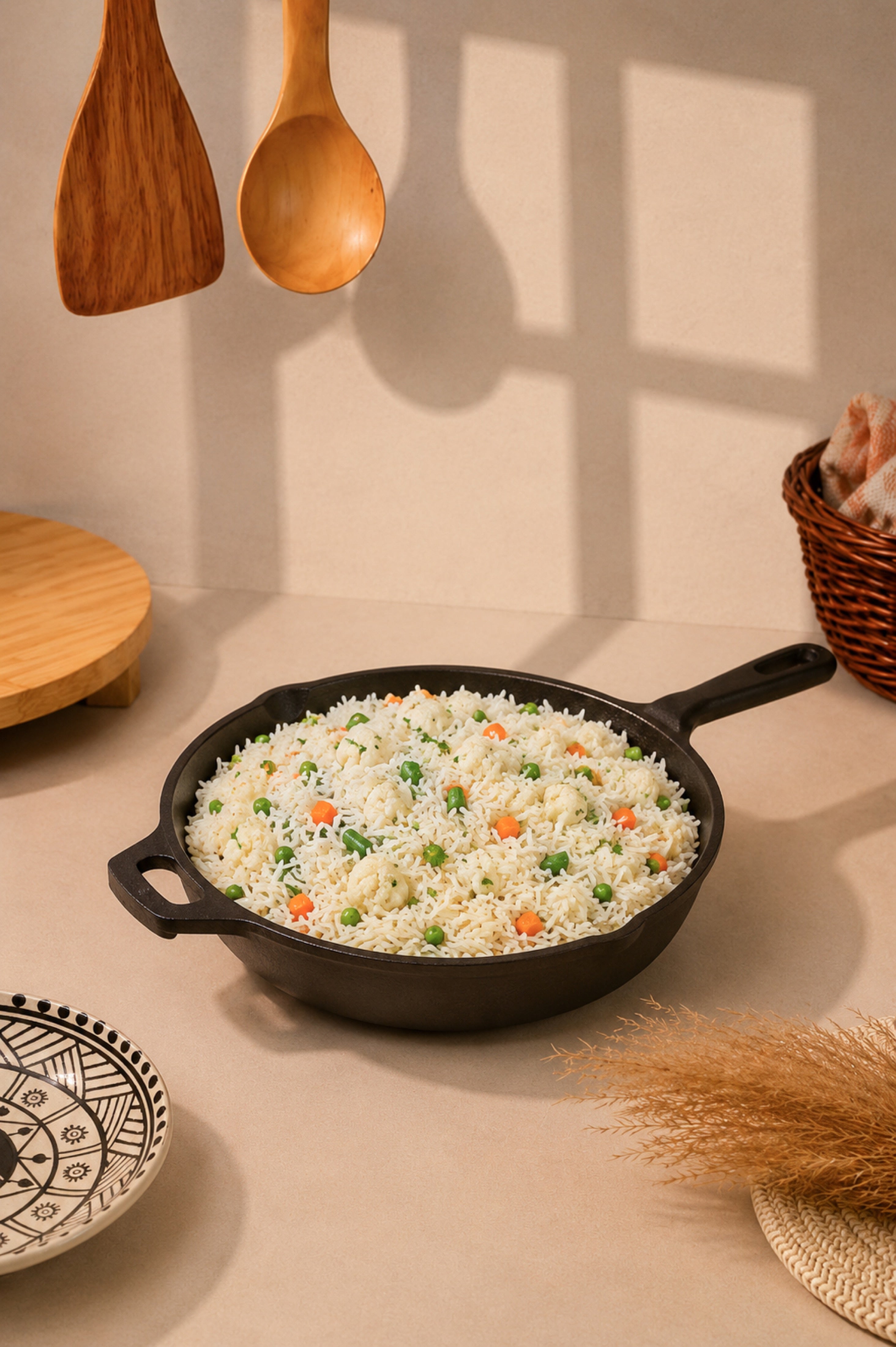 Cast Iron Fry Pan/Skillet 25.5cm / 10 inch (1.8L), Pre-seasoned, Naturally Nonstick, 100% Pure, Toxin-free, Gas & Induction