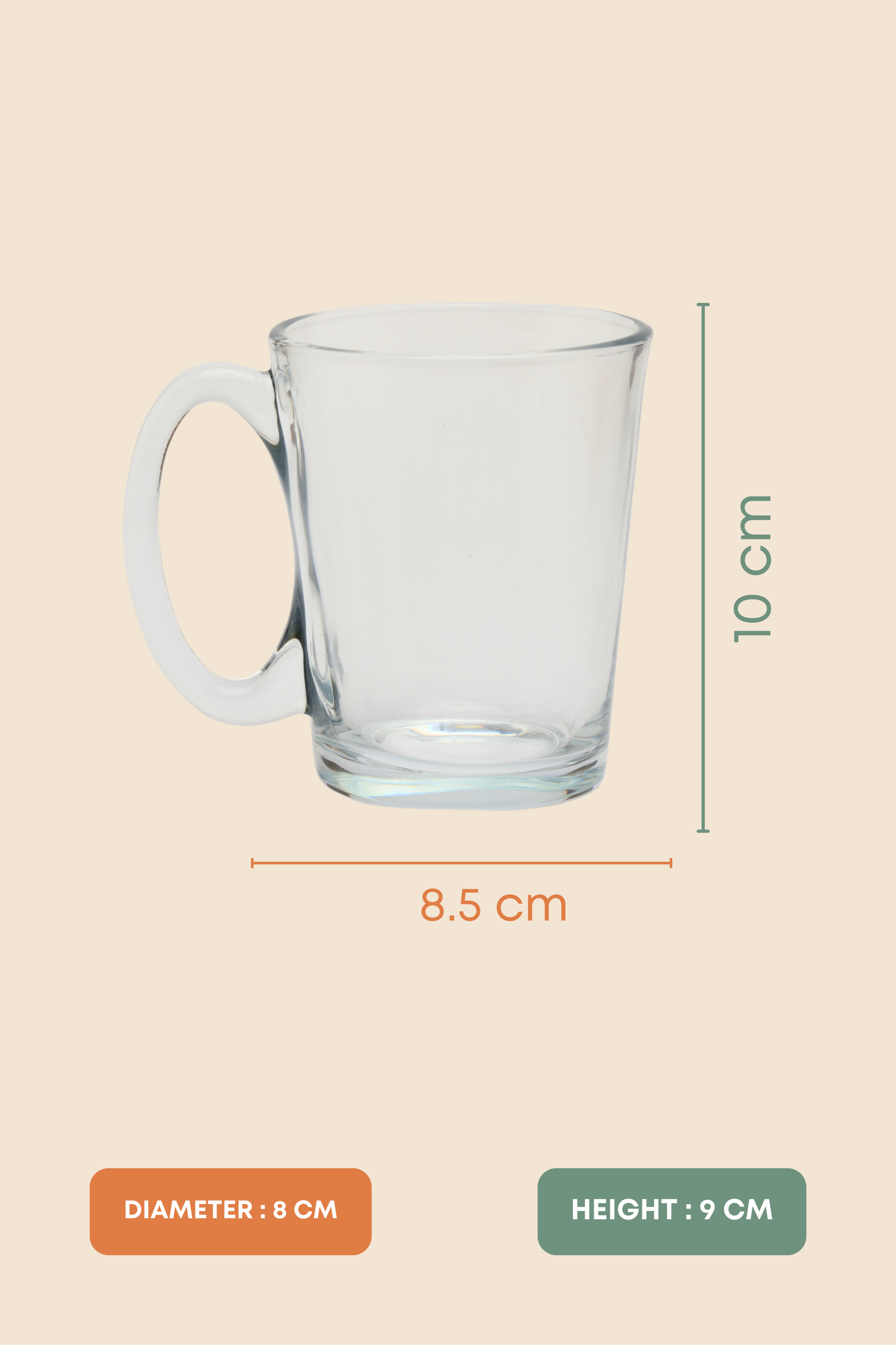 ClearVue Café Glass Mug Set of 6 (310ml)