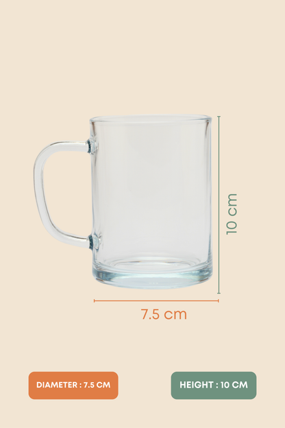 Crystal Brew Classic Glass Mug Set of 6 (350ml)