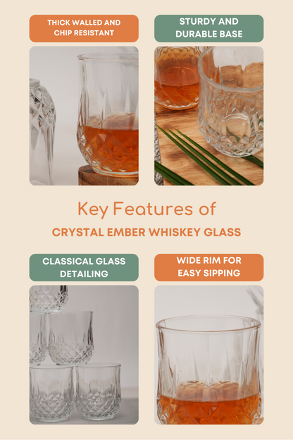 Crystal Ember Whiskey Glass Set of 6 (320ml)
