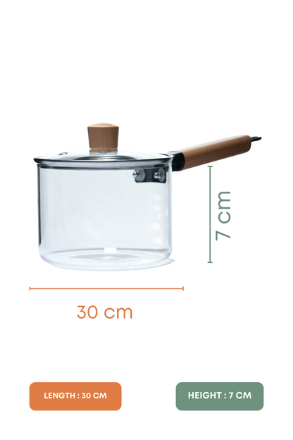 Woody Borosilicate Glass Pan 1.6 Litre