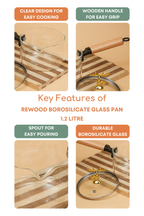 Rewood Borosilicate Glass Pan 1.2 Litre