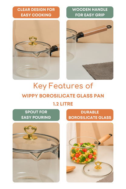Wippy Borosilicate Glass Pan 1.2 Litre