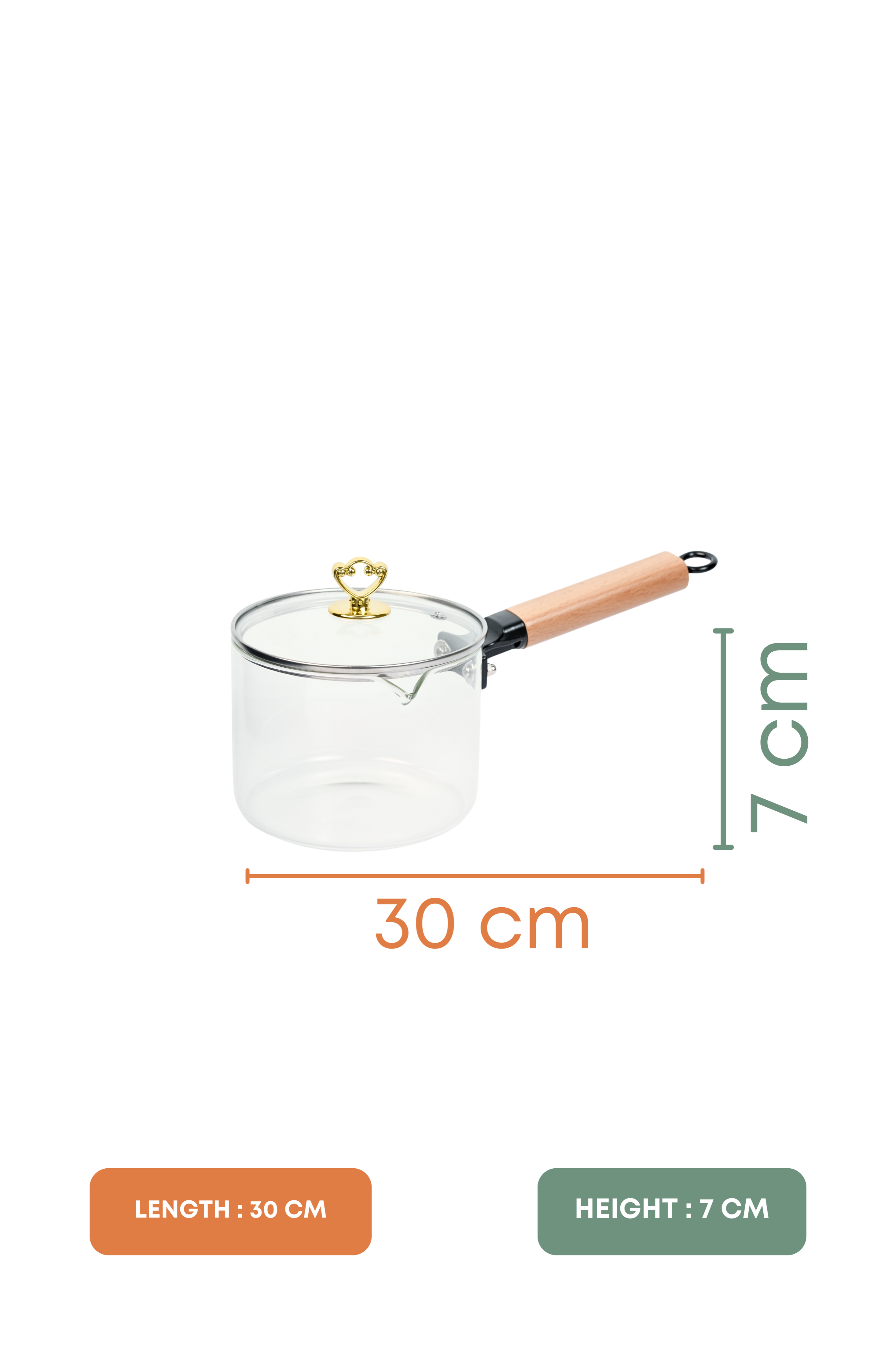 Wippy Borosilicate Glass Pan 1.2 Litre