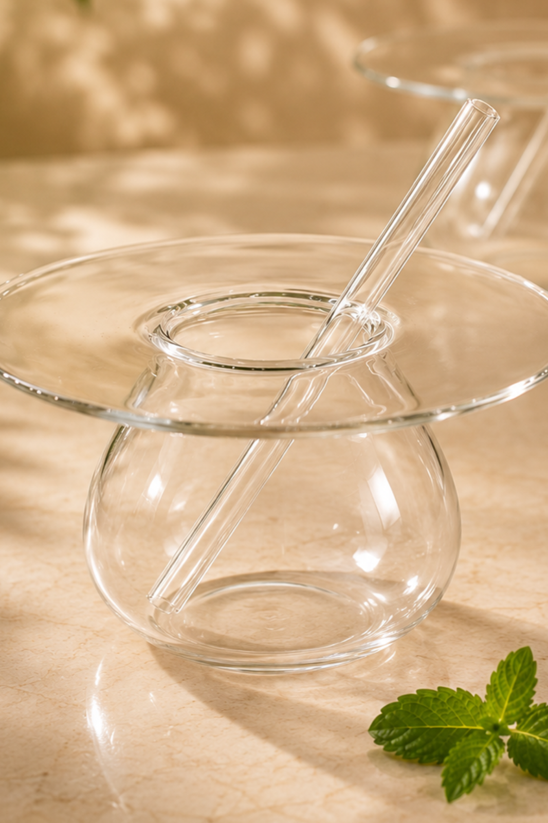 Drinkers Plateau Cocktail Glass with Glass Straw Set of 2 (225ml)