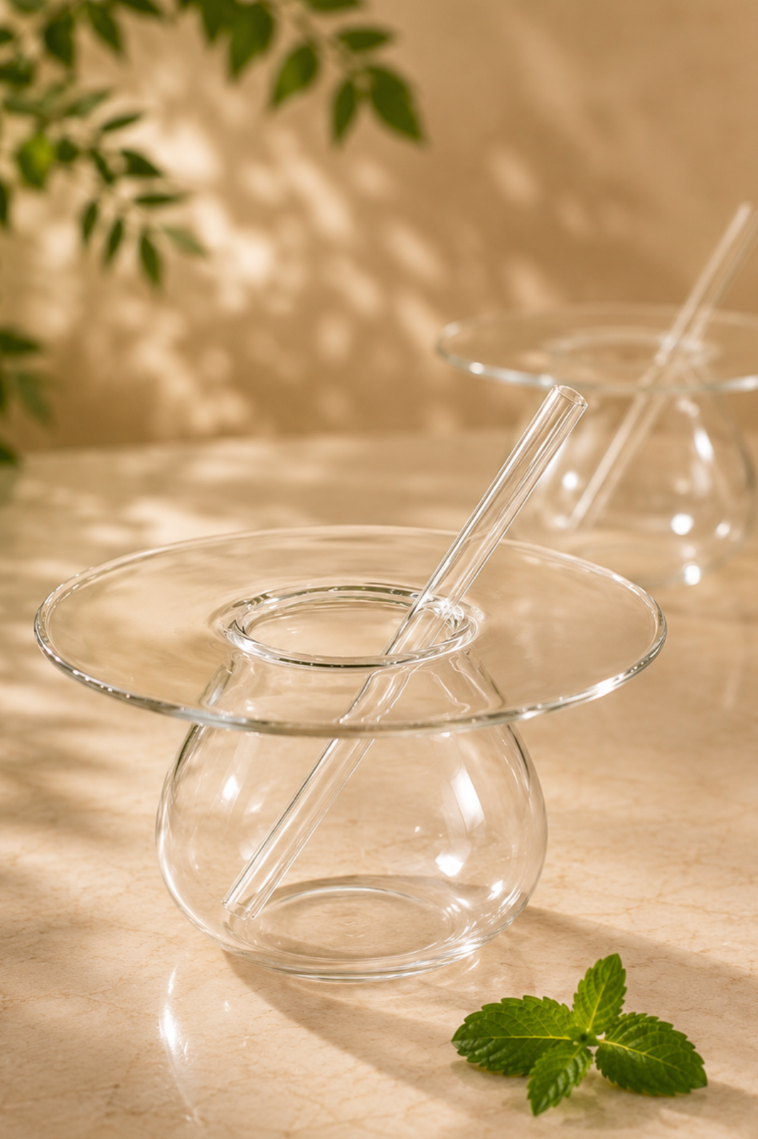 Drinkers Plateau Cocktail Glass with Glass Straw Set of 2 (225ml)